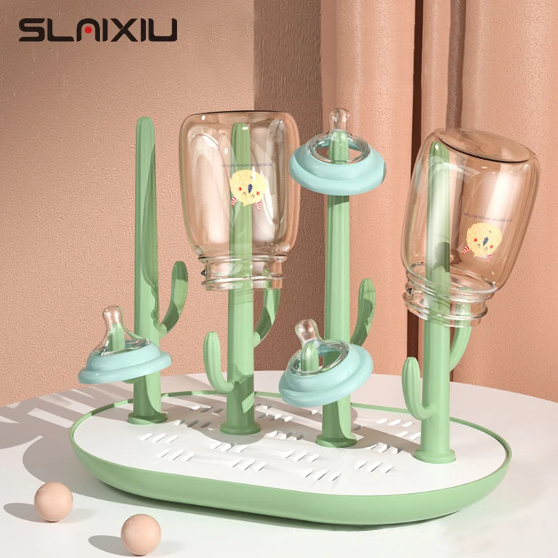 Soporte para secar botellas de bebé, escurridor de botellas, estantes de secado de botellas de leche de bebés, escurridor de almacenamiento y clip de botella