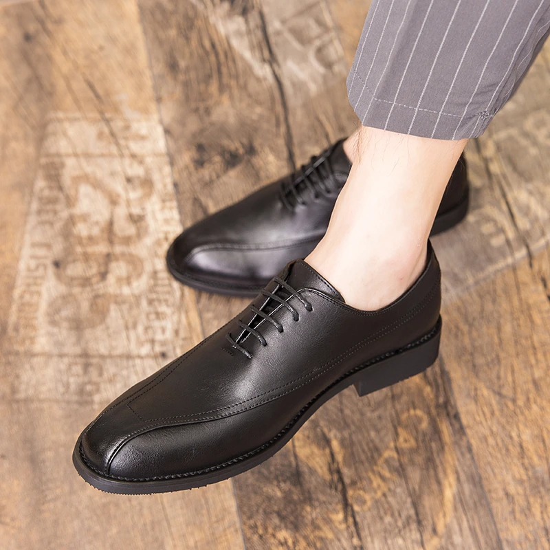 Zapatos de vestir de oficina grande 47 de cuero para hombre, zapatos de oficina formales con cordones para hombre Krasovki n5| Zapatos informales de - AliExpress