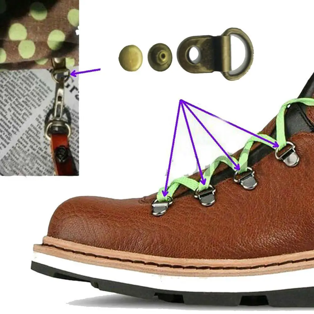 

30x Boot lace rings camp repair speed swivel rivet shoe cord eyelet set