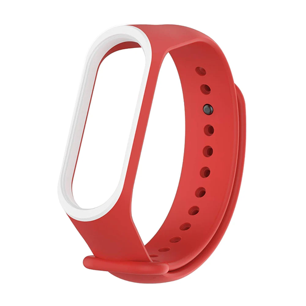 Rovtop силиконовый ремешок для Xiaomi mi 3 браслет ремешок для mi Band 3 ремешок для mi Band 3 сменные ремни - Цвет: red n white
