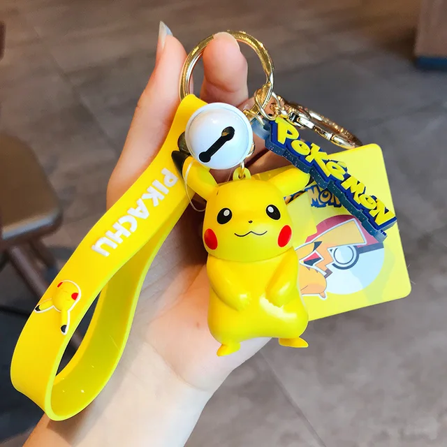 Genuine Pokemon Action Figure Pikachu Keychain Pokémon Keychain Squirtle Psyduck Keychain Model Car Keychain Pikachu