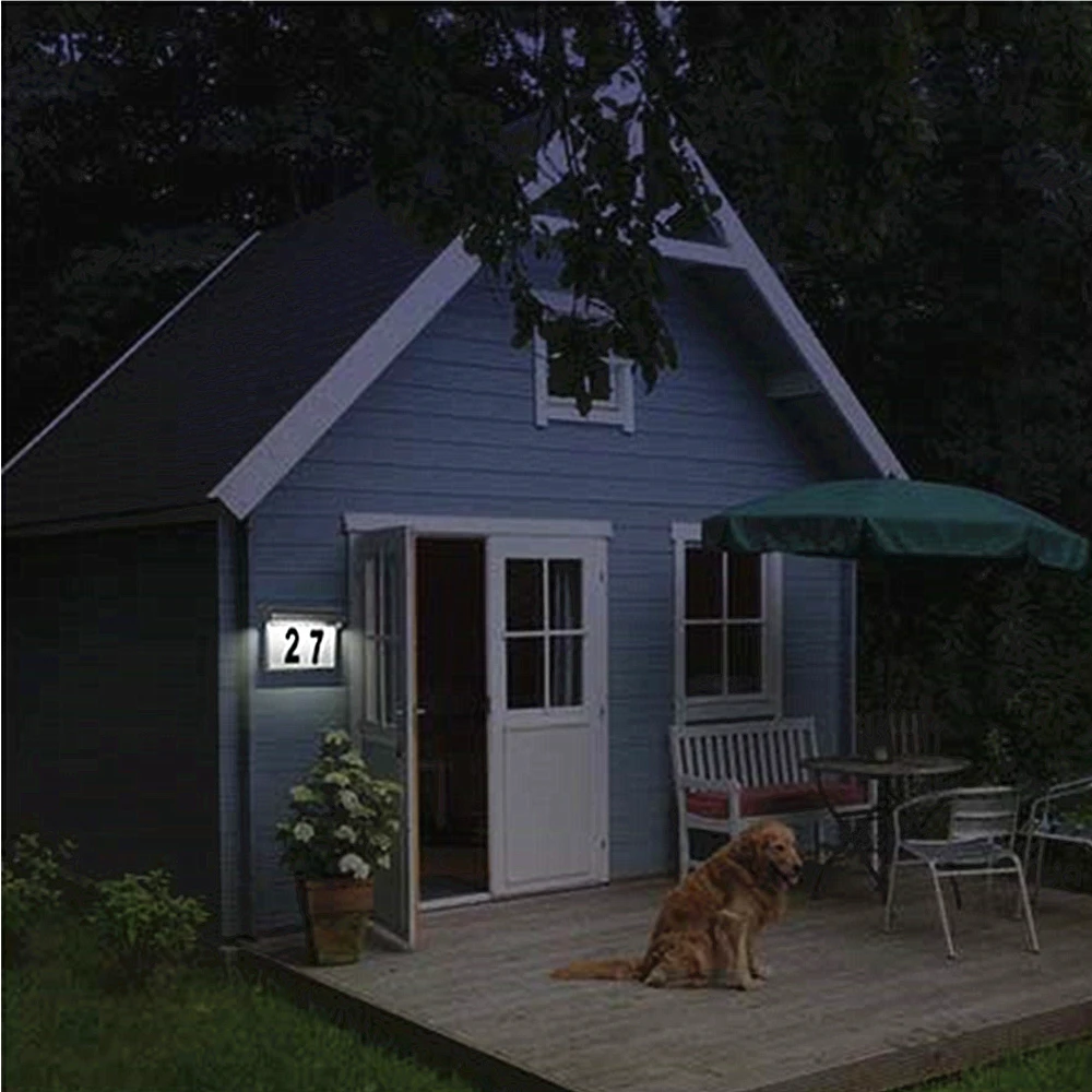 House Number Door Plate Solar Light LED Address Sign Wall Light Waterproof Outdoor Garden Home Hotel Door Decor Wall Lamp (6)