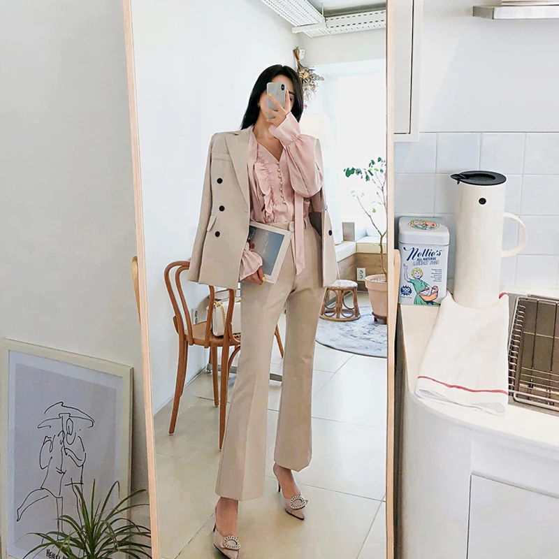Chunpan2020spring and autumn professional suit female suit temperament fashion was thin British style Slim Korean interview suit