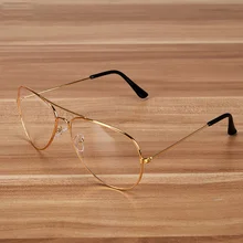 Прозрачные очки в оправе, женские брендовые металлические очки, мужские прозрачные оптические очки по рецепту, черные, серебряные, Золотые очки