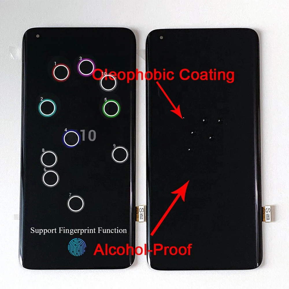 Original AMOLED Screen For Xiaomi Mi 10 Mi10 Pro