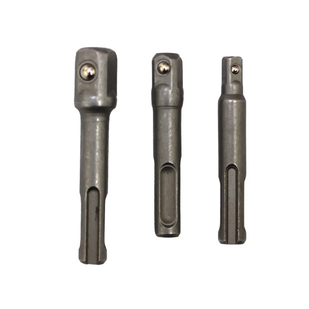 3pcs 1/4&quot 3/8&quot 1/2&quot Socket Nut Driver Adaptor Set Sds Drill Chuck Adapter Power Extension Tool For Hammer Impact |