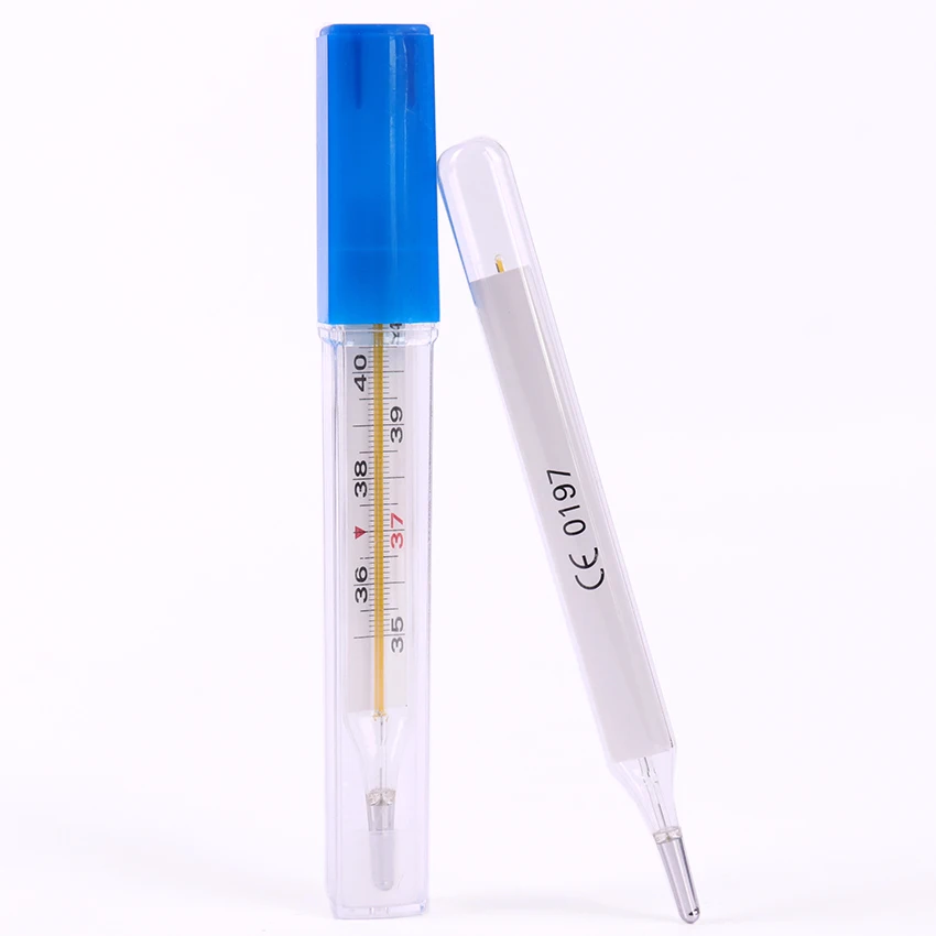 

Adult/Baby Thermometer Medical Mercury Glass Thermometer Large Screen Clinical Medical Temperature Measurement Device 12PCS/BOX