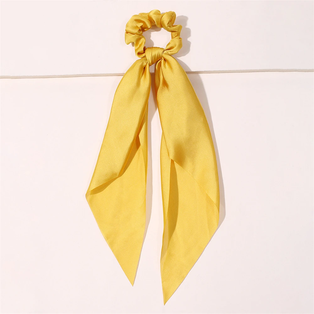 flower hair clips New Fashion Print Bow Scrunchies Hair Ribbon For Women Elastic Hair Band Girls Horsetail Hair Ties Hair Accessories small hair clips Hair Accessories