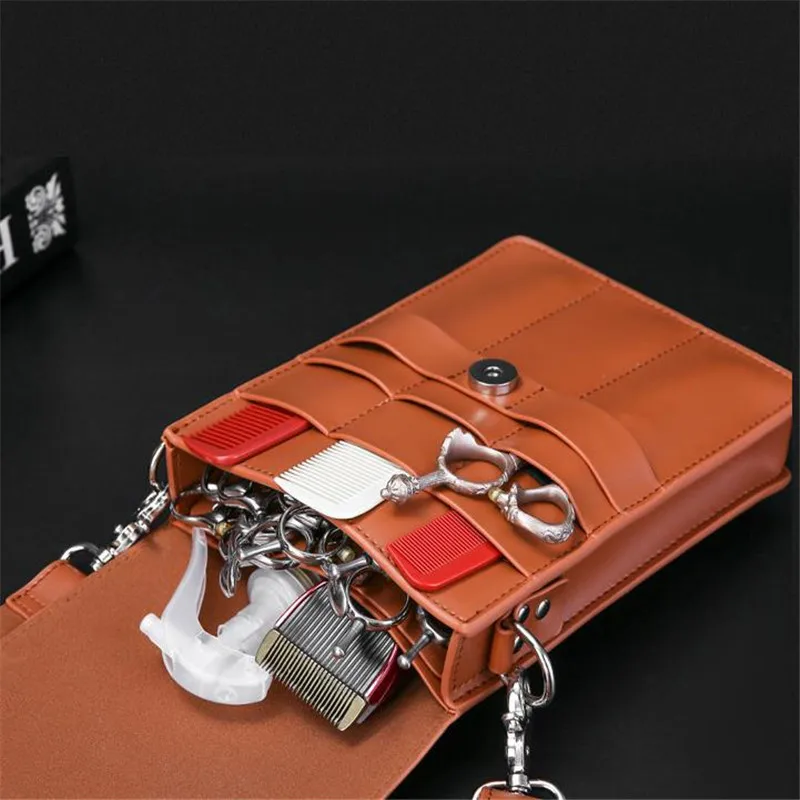 High Quality PU Leather Hair Scissor Bag Clips Bag Hairdressing Barber Scissor Holster Pouch Holder Case With Waist Belt 20#48