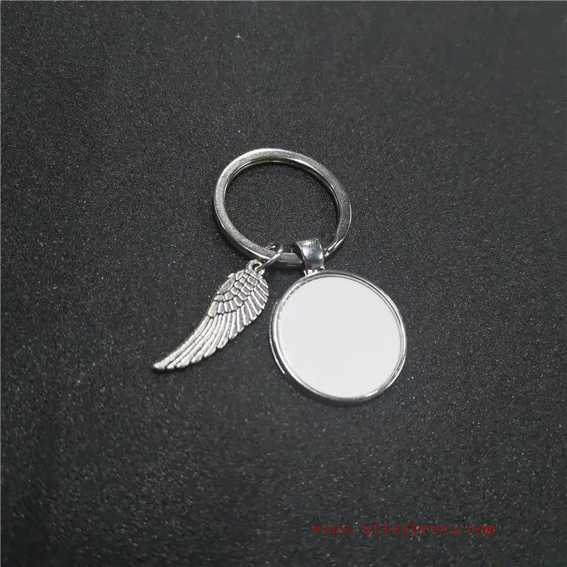 

sublimation wings keychains metal blank key ring heat transfer printing blank materials 25pieces/lot