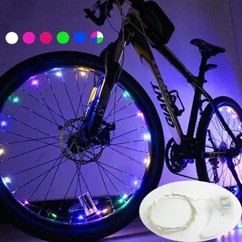 

20 LEDs Bicycle Bike Wheel Light Cycling Rim Lights Cool Decoration Resistant LED Spoke Lamp 2M String Wire for Bike Decor