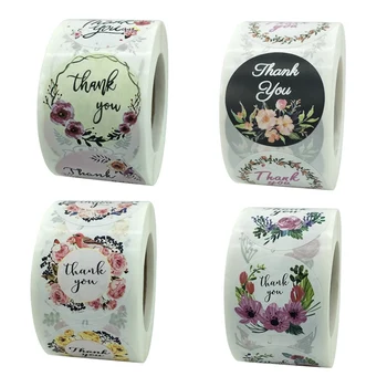 

500Pcs/roll Thank You Stickers Roll For Your Purchase Sealing Labels Tips Stickers Paper For Gift Boxes Case Bag DIY Decorates