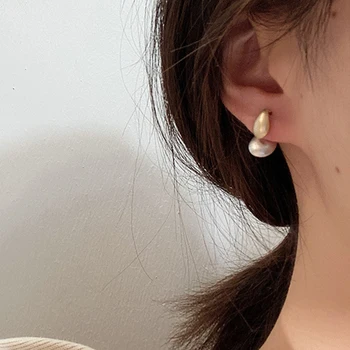 

Chic Gold Silver Color Double Side Oval Heart Geometric Dot Small Stud Earrings for Women Accessories Girl Gifts Fashion Jewelry