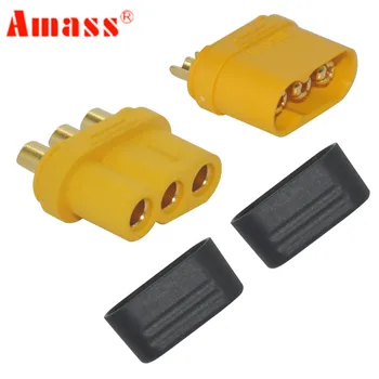 

10Pairs Amass 3.5mm MR60 Plug with Protector Cover Connector T plug Interface Connector Sheathed for RC Model 50%off