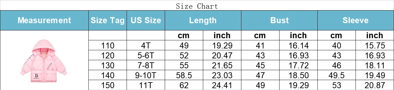 Winter New Big Pocket Down Jacket Boys Girls Thickened Down Jacket Coats