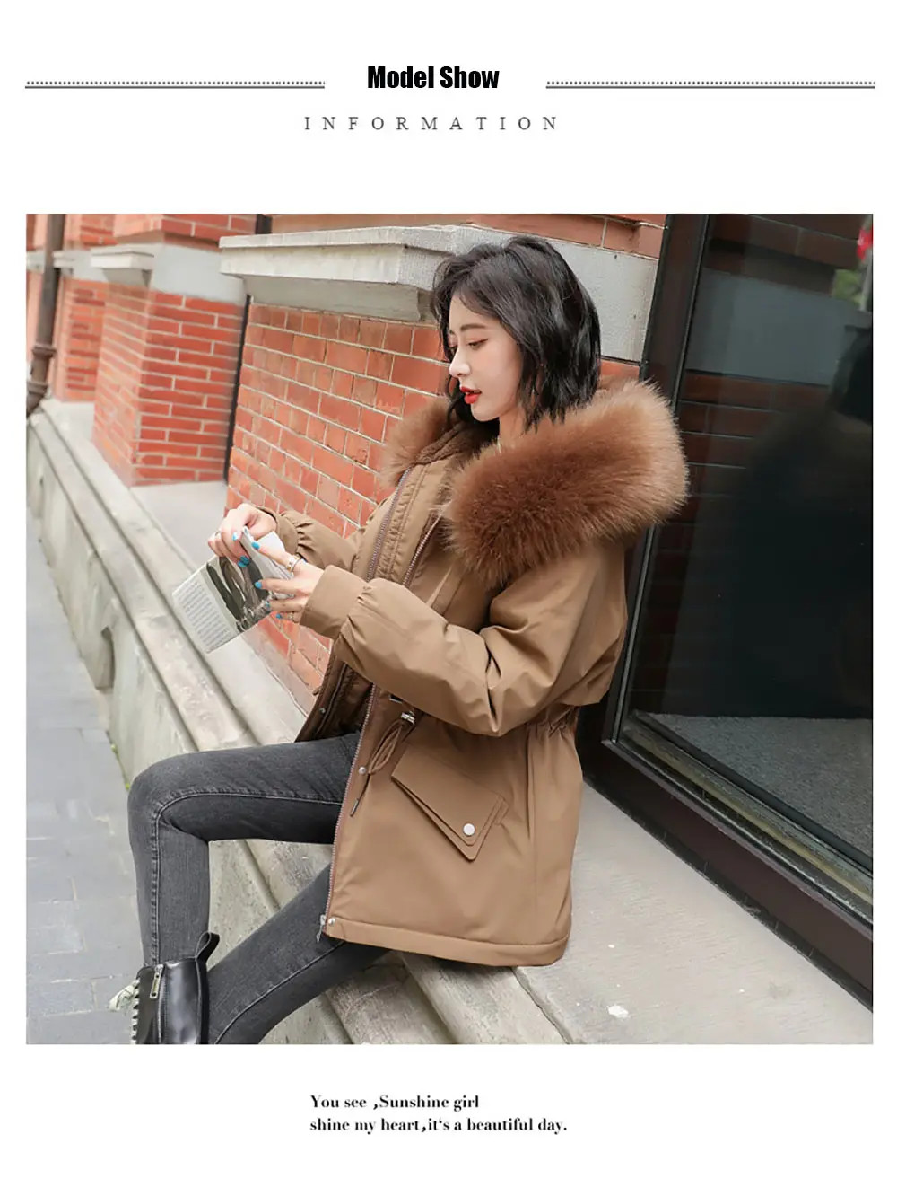 goose down coat PinkyIsBlack Warm Thick Winter Women Jacket Solid Loose Fur Collar Hooded Cotton Padded Coat for Ladies Casual Wool Liner Parkas maxi puffer coat