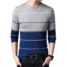New Fashion Striped Mens Pullovers Slim Fit Casual Sweater Men Knitwear Pullover O Neck Knitted Sweaters Mens Clothing 2021