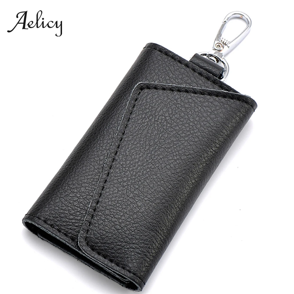Aelicy модный держатель для ключей из натуральной кожи кошелек унисекс однотонный