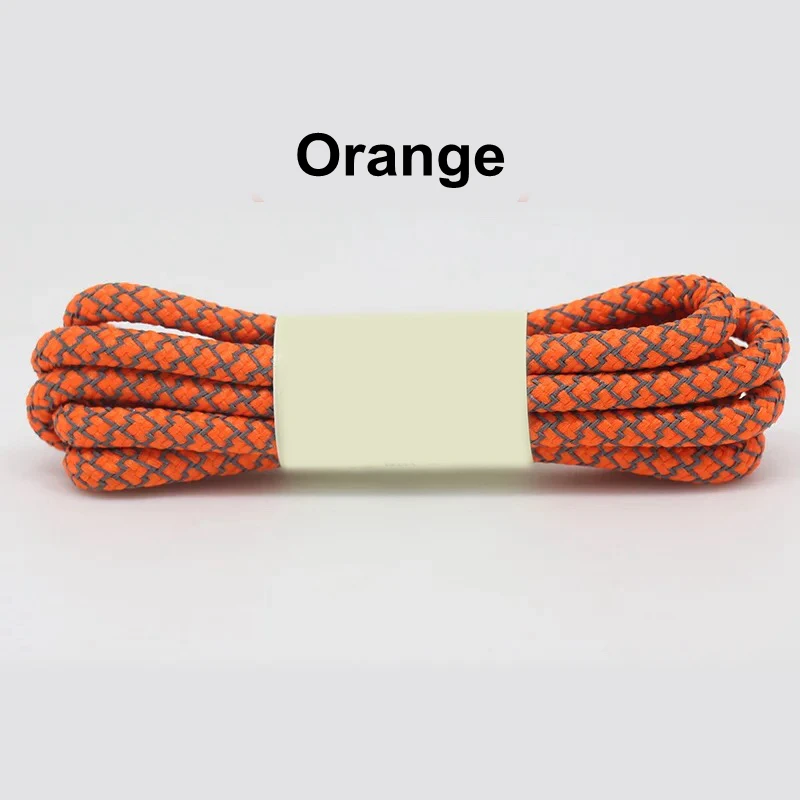 Orange 1 пара 3 м светоотражающие шнурки Одежда высшего качества круглые шнурки для ботинок ботинки и шнурки для кроссовок 19 Цвета Длина 100 см 120 см 140 см 160 см - Цвет: Orange