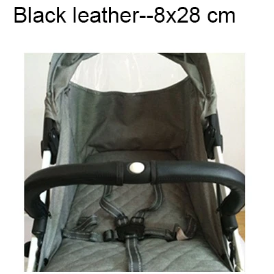 Black 8X28 cm 2 шт./компл. Детские Аксессуары для колясок кожа Защитный чехол Крышка подлокотник и ручкой для yoyaplus babyruler коляска - Цвет: Black 8X28 cm