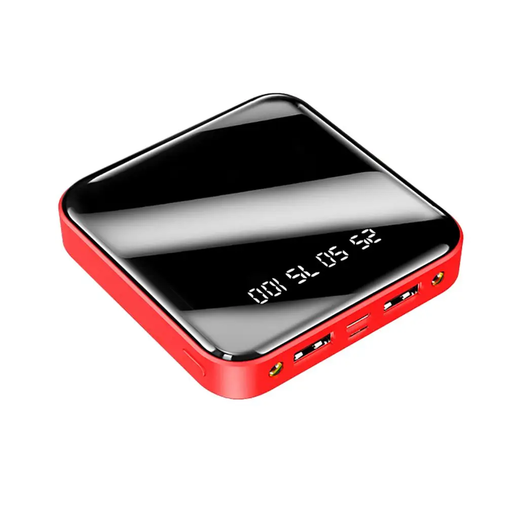 20000mAh Red Мини 20000 мАч мощный внешний аккумулятор для samsung S10 10000 мАч портативное зарядное устройство светодиодный внешний аккумулятор с двумя USB Для iPhone XS XR MAX 11 7 X 6 6s Для Xiaomi mi8 Мобильная сила Банк силы - Цвет: 20000mAh Red