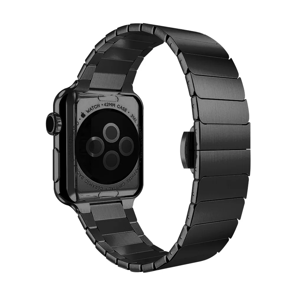 Серебристый, розовое золото, ремешок из нержавеющей стали для Apple Watch, ремешок 44, 40 мм, iWatch, ремешок 42, 38 мм, металлический браслет, ремень для Apple watch 5, 4, 3, 2