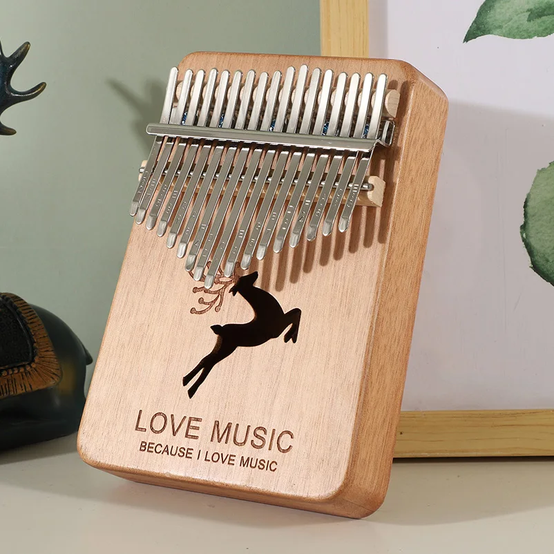 

Kalimba 17 Keys Thumb Paino Made By Solid Mahogany Portable Mbira Sanza Piano High-Quality Wooden African Kalimba Finger Piano