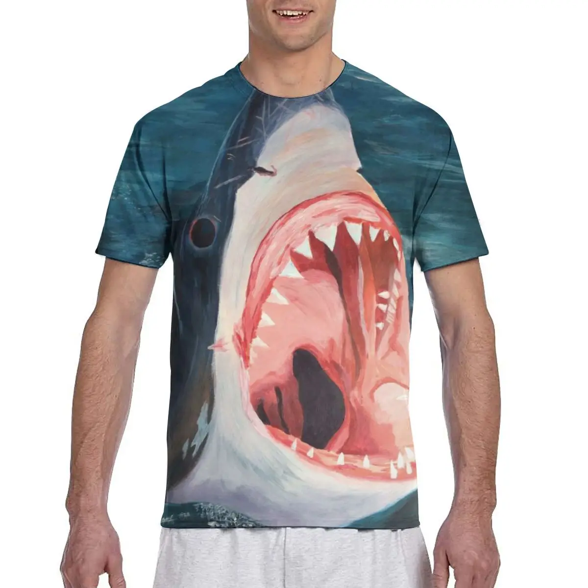 

Shark Newest Printed Unisex Street Style Pullover Tees