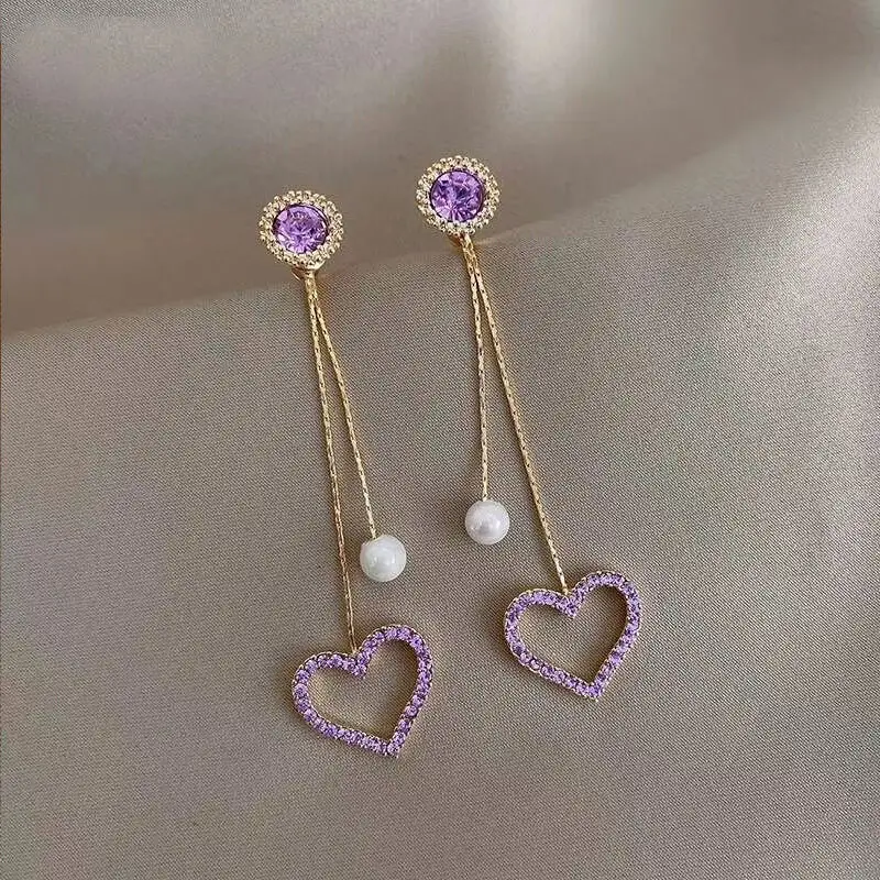 Женские серьги с жемчугом длинные в Корейском стиле имитацией персикового