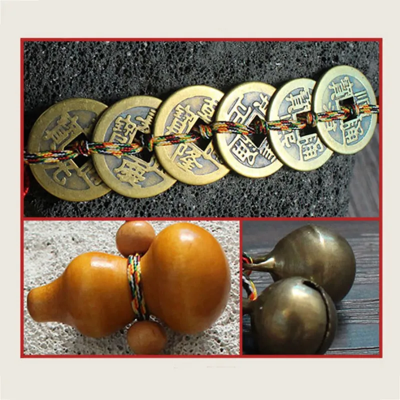 

Charm Accessories For Wealth And Success Office Car Hanging Ornaments Chinese Traditional Gourd Knot Feng Shui Coins