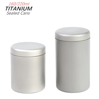 

Titanium Portable Home Outdoor Travel Tea Airtight Smell Proof Container Stash Jar Metal Pure Titanium Sealed Cans 160ml 220ml