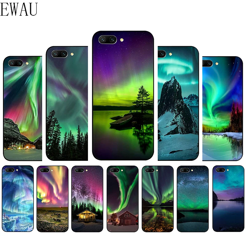 EWAU Северное сияние небо силиконовый чехол для телефона для Huawei Honor 6a 7A 7C 7X 8C 8X8 9 Примечание 10 Lite вид 20 9X pro