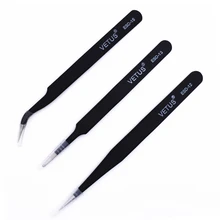 Антистатическая промышленность нержавеющая сталь tweezers обслуживание рукоделия бровей глаз ложное наращивание ресниц аксессуары инструменты