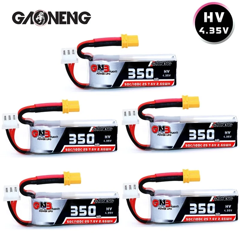 Аккумулятор HV Max 100C 2s 7 6 В 350 мА · ч 50C LiHV Lipo 5 шт./компл. с разъемом XT30 для Beta75X Beta65X Tiny