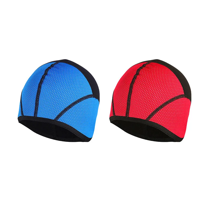 ARSUXEO зимние теплые флисовые велосипедные шапки, ветрозащитные водонепроницаемые шапки для горного велосипеда, теплые спортивные шапки для велосипеда, лыжного спорта, мужские и женские шапки PT02 - Color: blue red 2 pieces