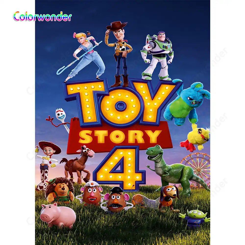 Toy Story 4 Buzz Lightyear Cartoon Movie Poster Photo Background