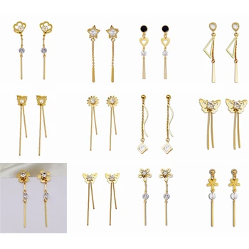 

Tassel Long Tassel Stud Jewelry White Round Crystal Rhinestone Earrings for Women Punk Girls Fashion Earring New