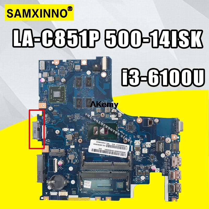 LA-C851P материнская плата для ноутбука lenovo Ideapad 500-14ISK оригинальная материнская плата I3-6100U с видеокартой