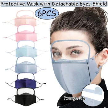 

6PCS Adult Reusable Reuseable Eyes Shield Breathable Cloth Mouth Caps Washable Masks Protective Face Mouth Mask mondmaskers