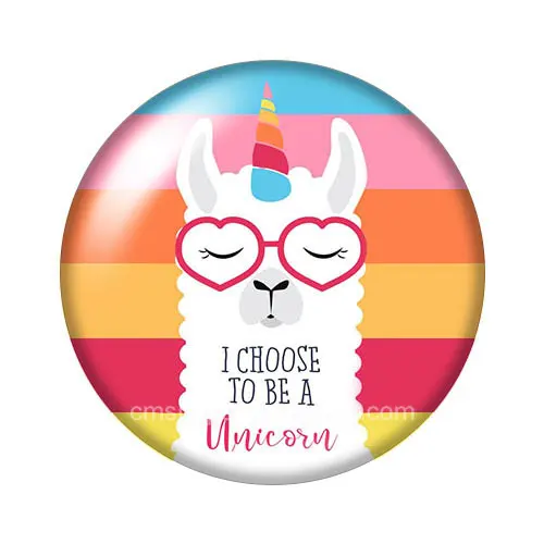 No prob llama no drama llama Альпака 18 мм кнопки 10 шт. смешанный круглый стеклянный кабошон стиль для украшение с защелкой