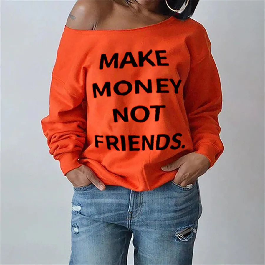 

Letter Women Sweatshirt Printed O Neck Long Sleeve Loose Woman Hoodie Spring Autumn Casual Ladies Tops