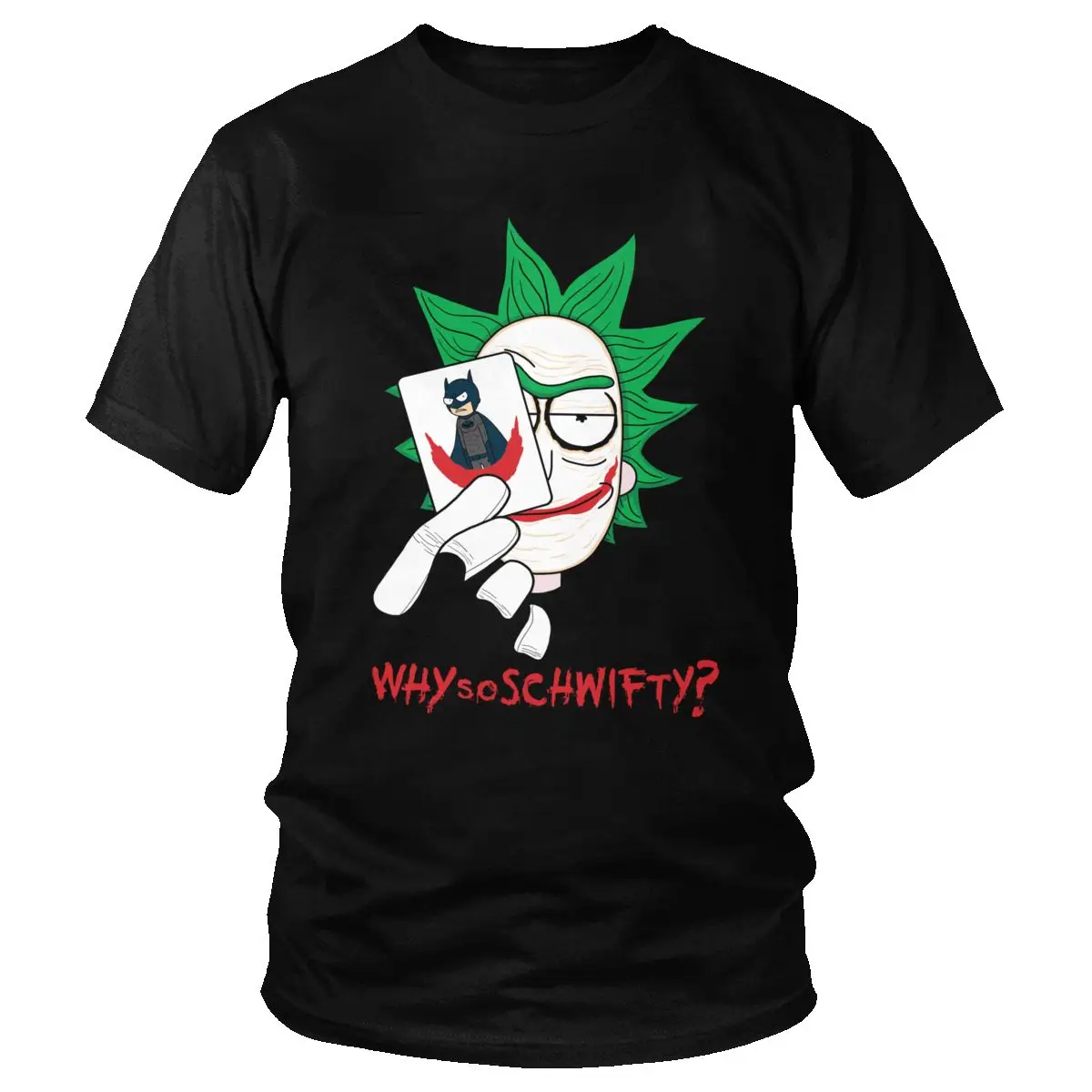 

Funny Rick and Morty T Shirt Men The Joker Tee Top Short Sleeved Clown Why So Schwifty T-shirt Streetwear Cotton Tshirt Clothing