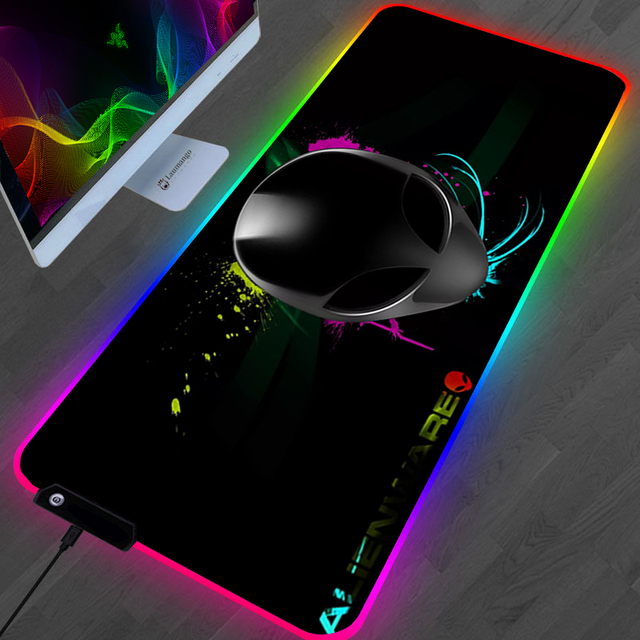 Alienware Gaming Mouse Pad  XXL Large PC Gamer Keyboard Desk Mat 900x400 LED Computer Accessories Tapis De Souris Mousepad