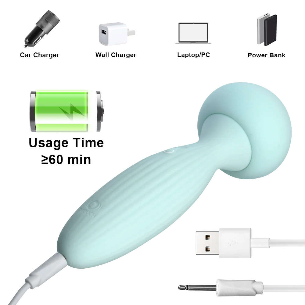 Vibratore a fungo AV con bastoncino per massaggio, stimolatore del clitoride, massaggiatore, vibratore per punto G a 7 frequenze, giocattolo sessuale r_voghion.com