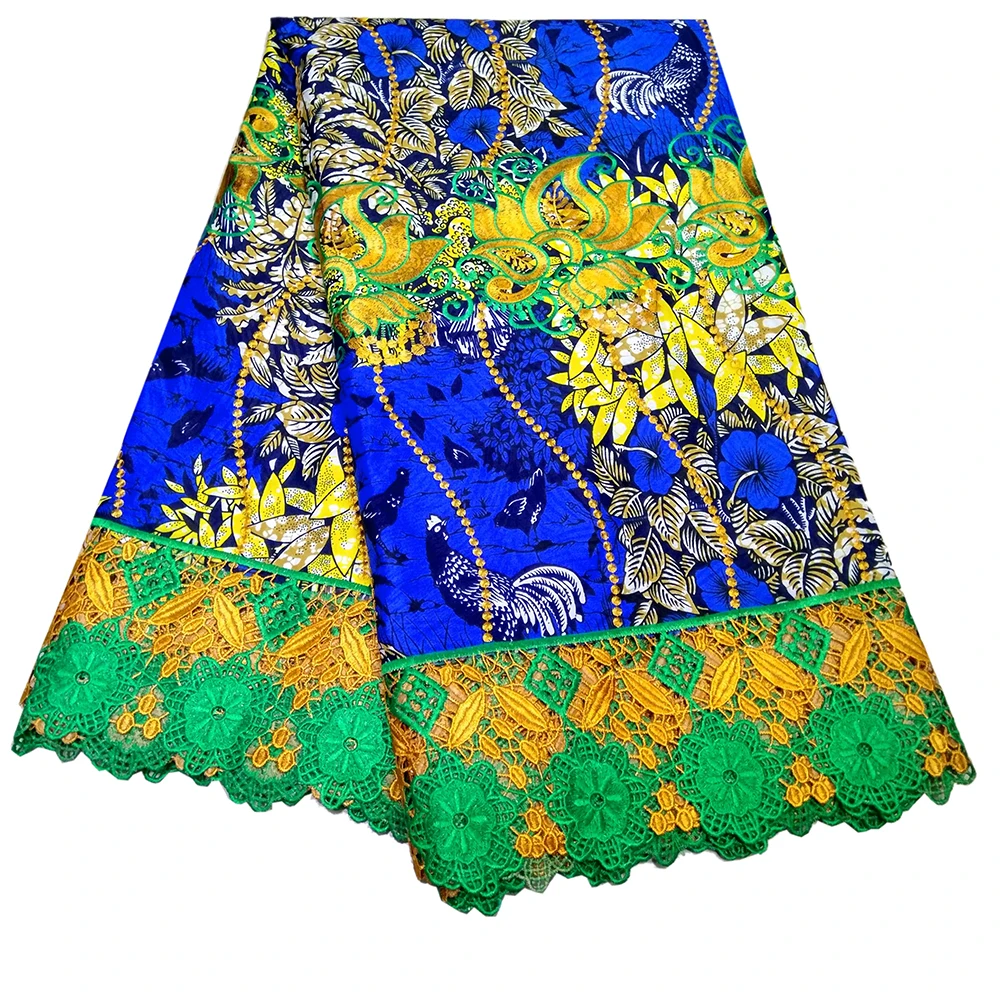 Африканская кружевная ткань красочный дизайн настоящий Pagne африканская Обычная настоящая восковая ткань для женщин 6 ярдов - Цвет: 09