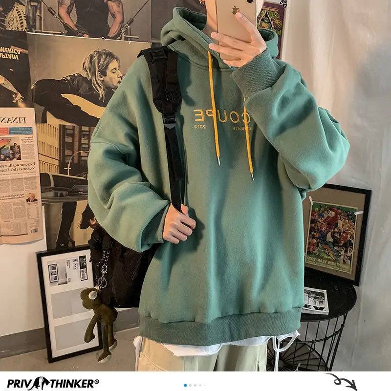 Мужские и женские толстовки с капюшоном Privathinker корейские буквенным принтом