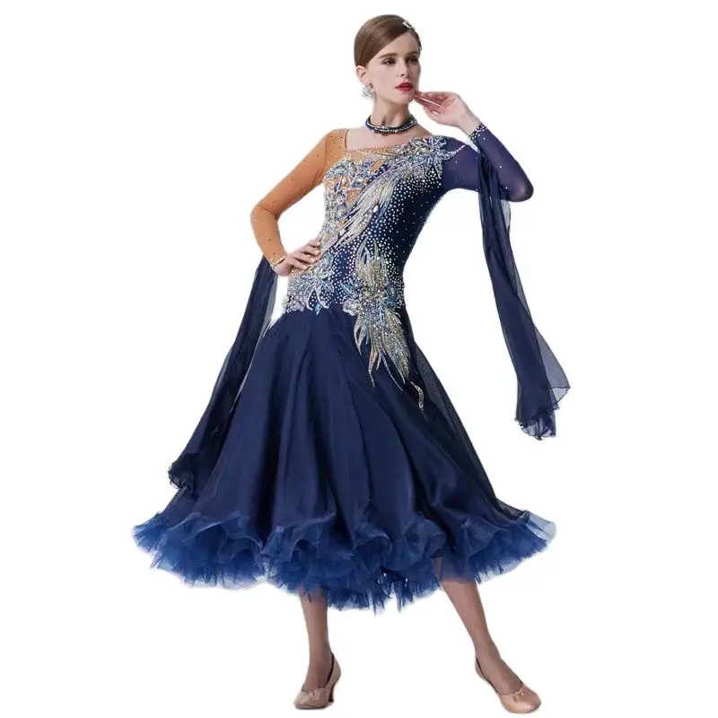 B-19421 High-end Custom-made Modern Waltz Tango Ballroom Dance Dress Smooth Ballroom Dress Dress For Sale