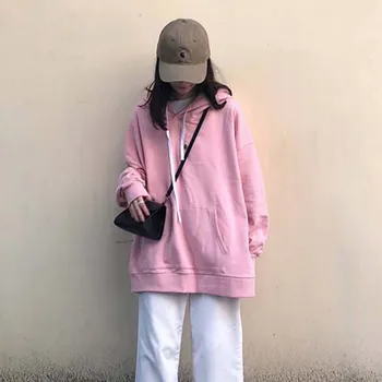 

Casual Pullovers Sweatshirt Women New Autumn Solid Color Fashion Loose Long Sweatshirt Long Sleeve Hoodies Sweatshirt Arrival !