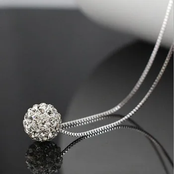 

New Ball Creative Beautiful New Fashion Jewelry 925 Sterling Silver Clavicle Chain Pendant Necklace H37