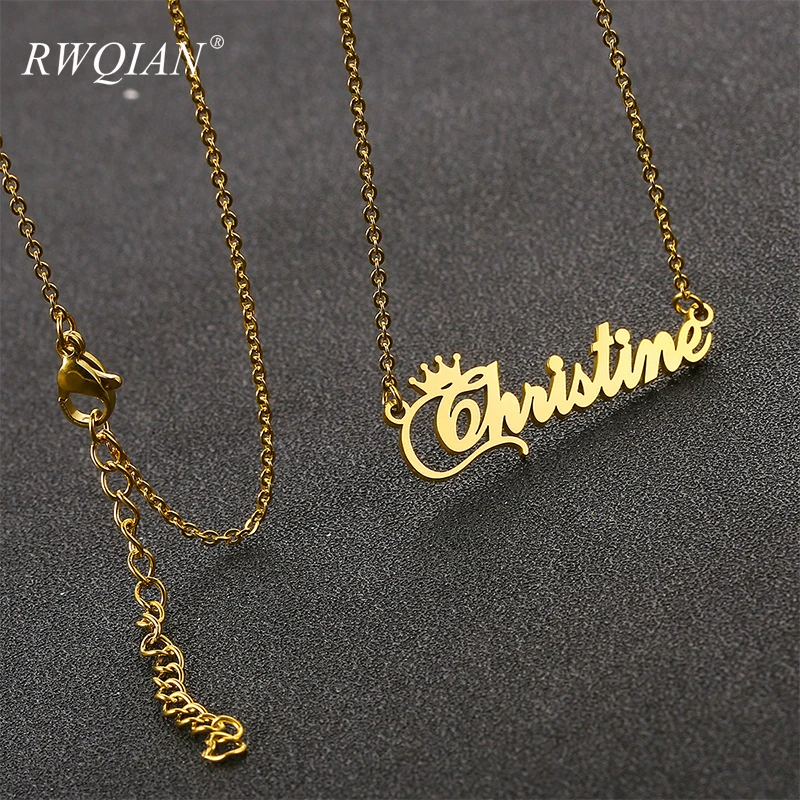 Crazypig Women Gift Fashion 26 English Letter Name Chain Pendant Necklaces Jewelry,Mothers Day Birthday Gift Alloy Necklace for Mom Wedding Decoration for Girlfriend Wife 